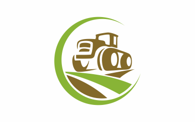 Modèle de logo de ferme de tracteur