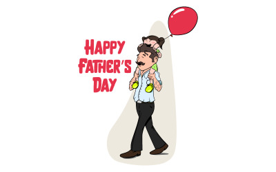 Festa del papà bambini che giocano con il padre illustrazione vettoriale