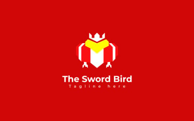 Guardian Bird - Sword King Logo šablona