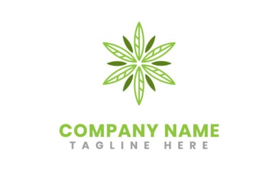 Liść naturalny szablon Logo firmy Canna