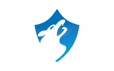 Modèle de logo de sécurité loup