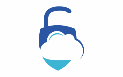 Modello di logo sicuro piatto cloud