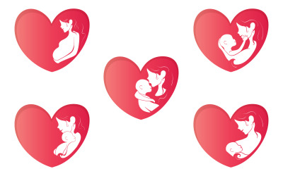 Moederdag groet silhouet vectorillustratie