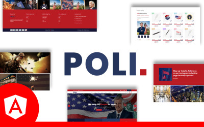 Poli Çok Amaçlı Siyasi Açısal Web Sitesi Şablonu
