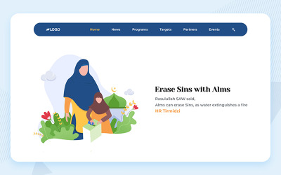 Урунан - Цільова сторінка для збору пожертв для дітей-сиріт - шаблон PSD