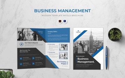 Brochura Bifold de Gestão de Negócios