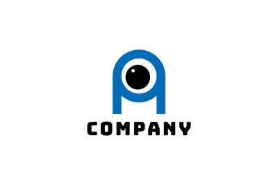 A harfi göz Logo tasarım konsepti Logo şablonu