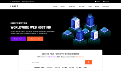 LHOST - Víceúčelový webový hosting, responzivní šablona HTML5