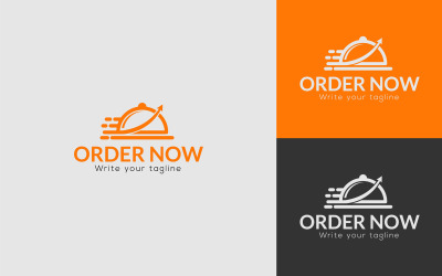 Ordinazione in linea di cibo consegna Logo Design Template