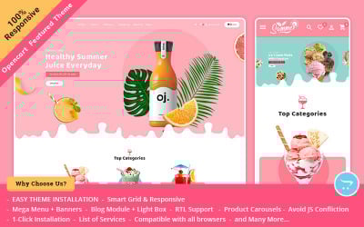 夏季果汁和饮料-OpenCart响应式主题