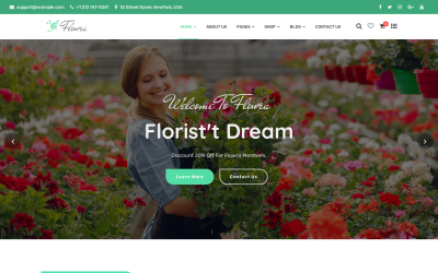 Flowra - Modello di sito Web di Flowershop