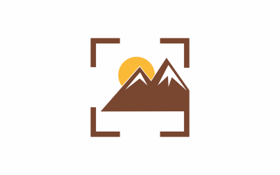 Modèle de logo de photos de montagne