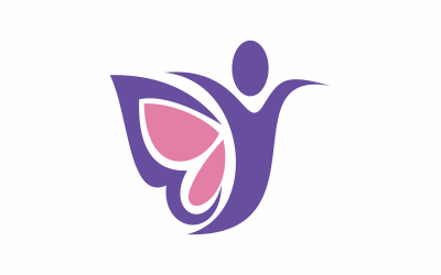 Modèle de logo papillon humain