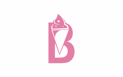 Modello di logo astratto ghiaccio lettera B.