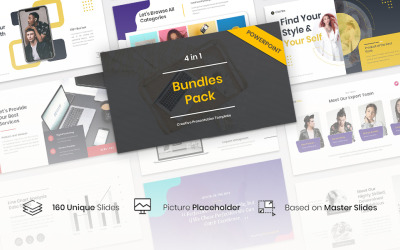 Plantilla de PowerPoint creativa paquete 4 en 1