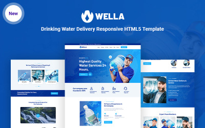 Wella - Modelo de site HTML5 para entrega de água potável