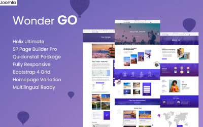 Wonder GO - Tur Rezervasyonu ve Seyahat Joomla 5 ve 6 Şablonu
