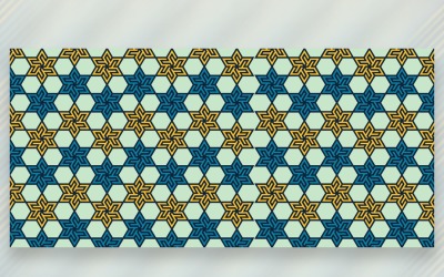 Ornament Pattern Blue &amp;amp; Yellow Background