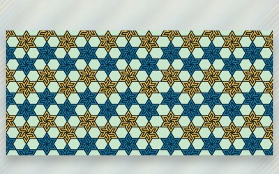 Ornament Pattern Blue &amp;amp; Yellow Hintergrund