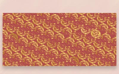 Ornament Pattern Golden &amp;amp; Maroon Background
