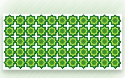 Ornament Pattern Green &amp;amp; Whit Background