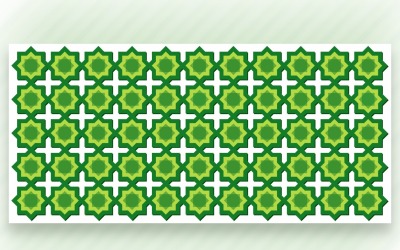 Ornament Pattern Green &amp;amp; Whit Hintergrund