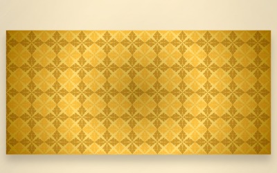 Patrón de adorno dorado y fondo amarillo