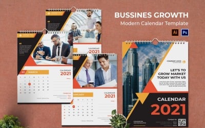Planejador de retrato do calendário de crescimento de negócios