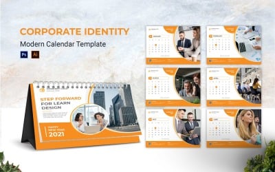 Planificador de calendario de escritorio de identidad corporativa