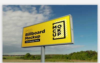 Billboard Sign Mockup Seitenansicht