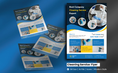 Domácí úklidová služba Flyer Brochure Corporate Identity Template