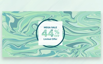 Försäljningsbanner på Marmor Seafoam bakgrund