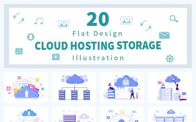 20 Illustrazione del servizio di hosting di archiviazione cloud