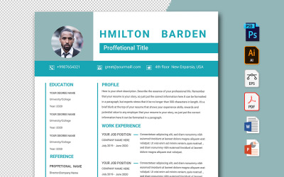 Modèle de CV professionnel Hmilton