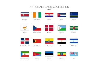 National Flags Set Vol- 3 Illustration