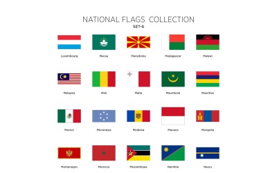 Nationella flaggor Set Vol - 6 Illustration