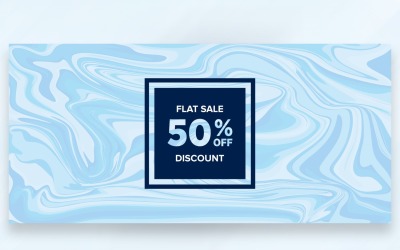 Verkaufsbanner auf Marmor-Aqua-Hintergrund