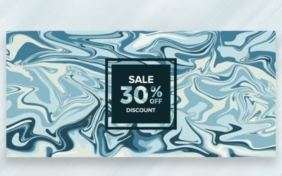 Verkoopbanner op marmeren blauwgroen achtergrond