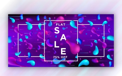 Liquefare Fluido Viola Banner Design Illustrazione