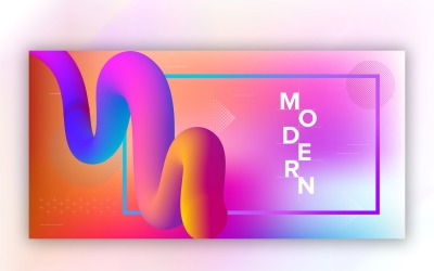 Liquefare il colore arancione fluido e viola Banner Design illustrazione