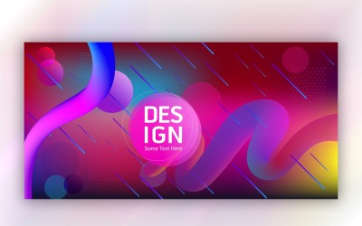 Liquefare il colore rosso e giallo fluido Banner Design illustrazione
