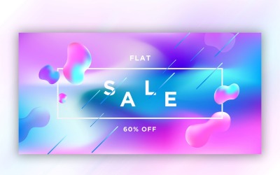 Liquefare il colore verde e rosa fluido Banner Design illustrazione
