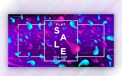 Liquefy Fluid Purple Banner Design Illustration
