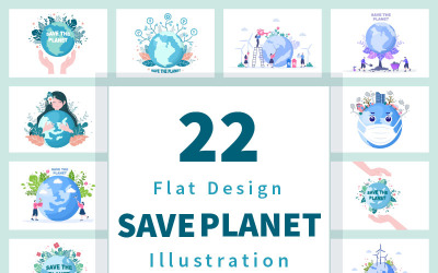 22 Salvare l&amp;#39;illustrazione del nostro pianeta terra