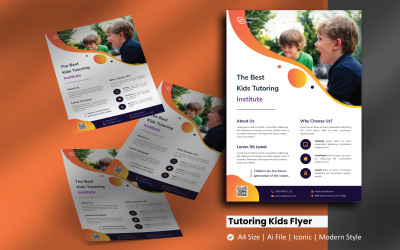 Tutorat Kids Flyer Brochure Modèle d&amp;#39;identité d&amp;#39;entreprise