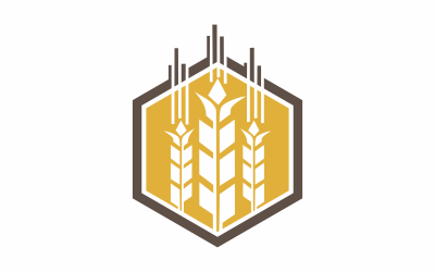 Buğday Altıgen Logo Şablonu