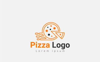 Logo de pizza, modèle de logo de livraison de restauration rapide