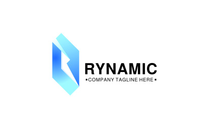 Modèle de logo dégradé R dynamique