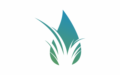 Plantilla de logotipo de gotas de hierba
