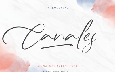 Carattere script pennello firma Canales